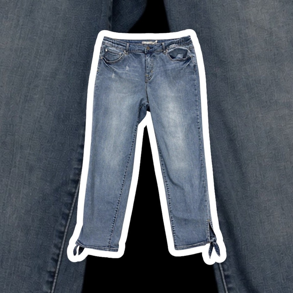 Tractr Jeans 14/32 Blue Denim Tie Leg Opening Cotton Tencel Stretch 97809-V5JM